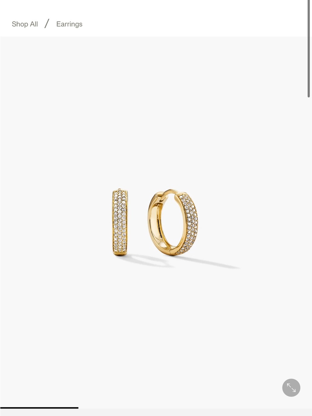 Mejuri 14k Gold Pavé Diamond medium Hoop Earrings